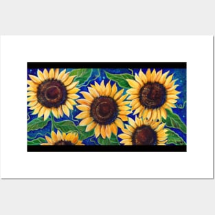 Happy sunflower garden by Renee L. Lavoie Posters and Art